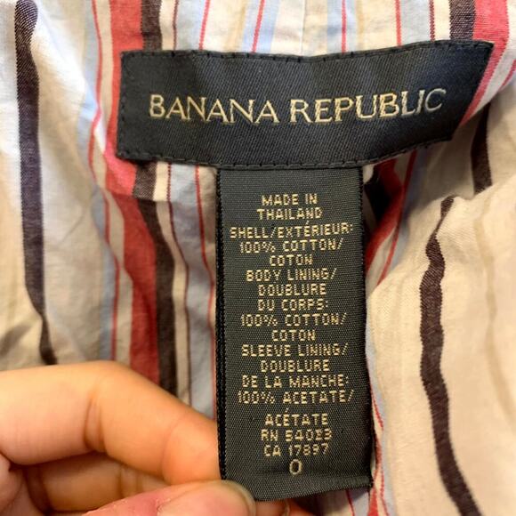 Banana Republic Women's Front Button Chambray Blazer Jacket Blue Size 0 - Picture 3 of 4